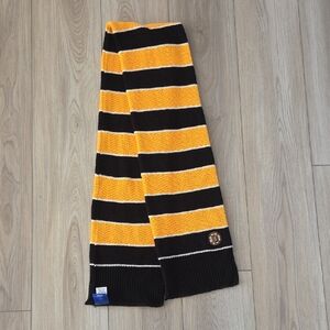 Reebok NHL Boston Bruins Knit Scarf Black & Yellow Striped Fan Gear Hockey Gear